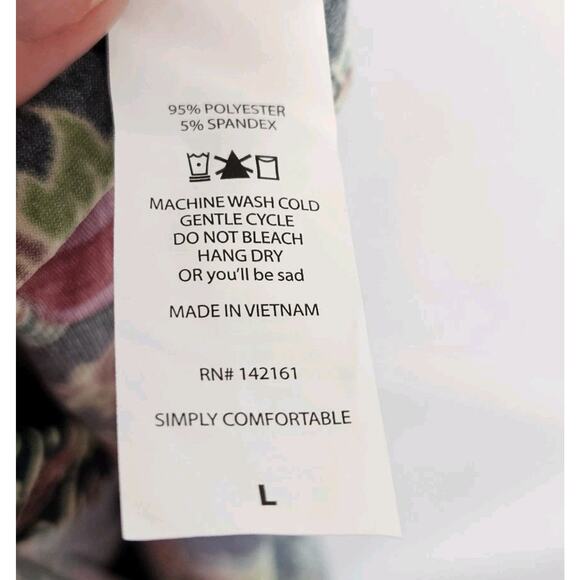 Lularoe Azure Floral Print Slinky Knee Length Pyll On A-Line Skirt Large NWT - Picture 9 of 9